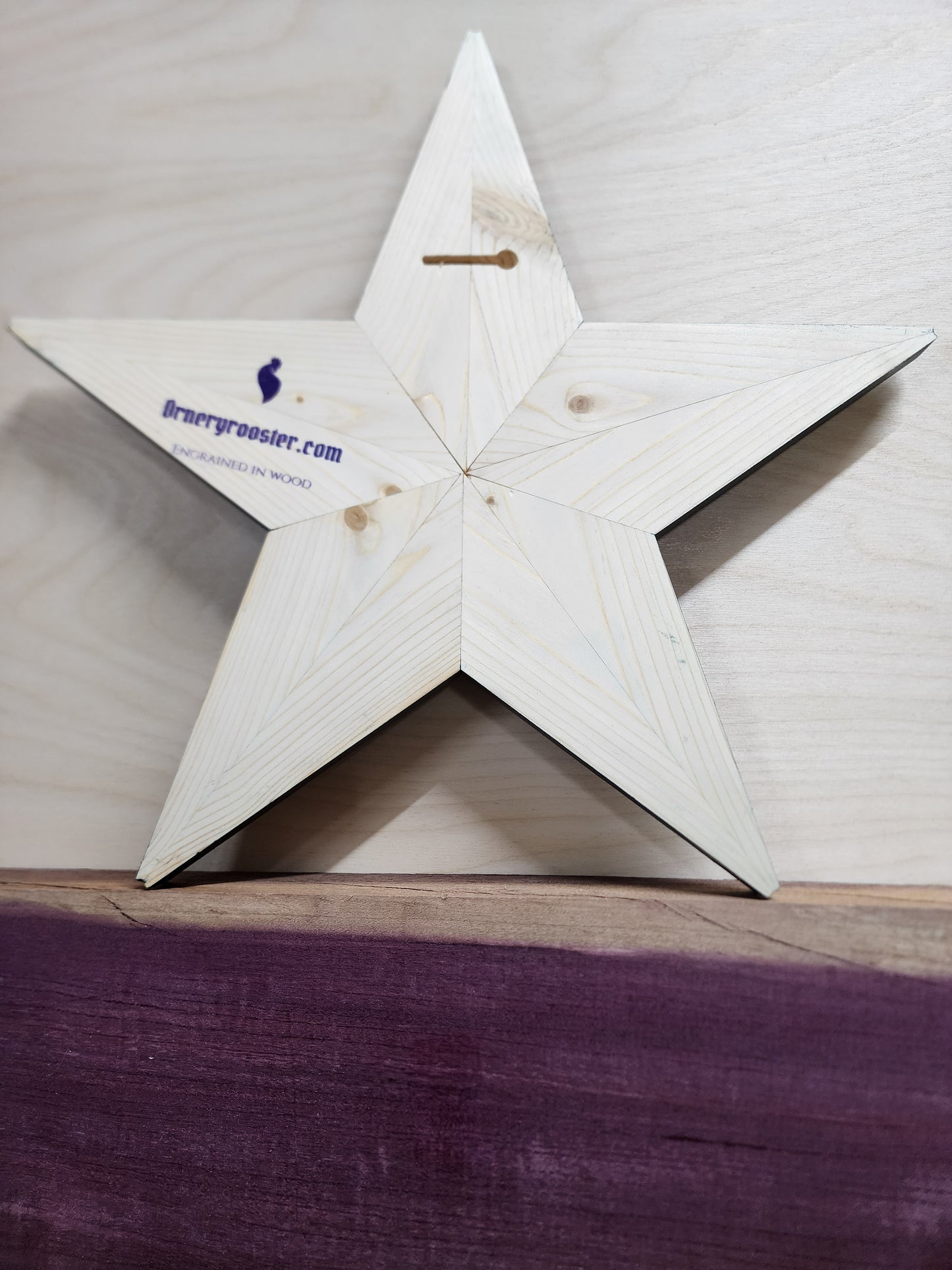 15 inch, 5 Point Beveled Star Real Wood Dark green ** FREE SHIPPING**