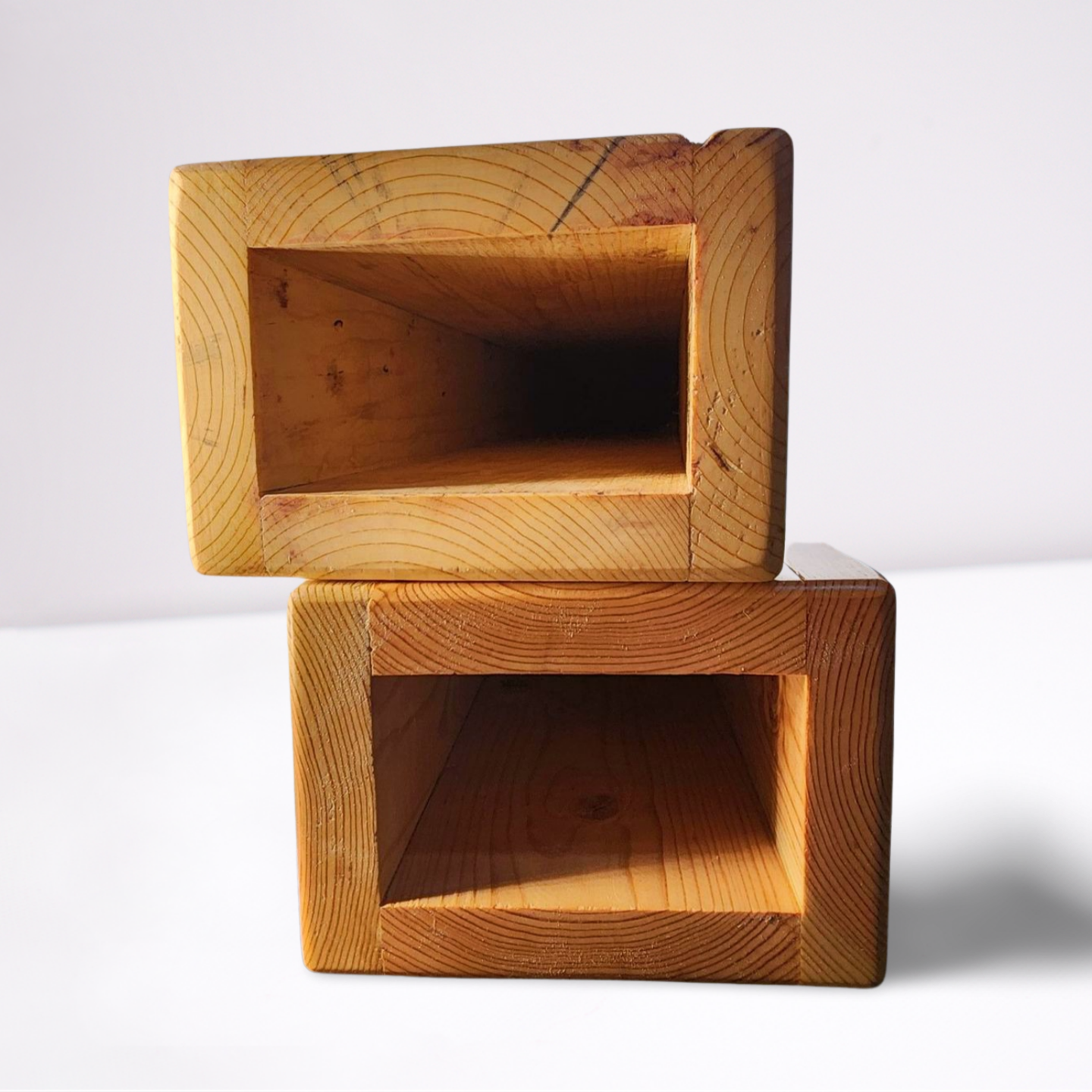 Two (2) STUNNING 18 Inch Tall Natural Floor Vases Reclaimed Real Wood Hand Made Perfect for Dried Floral Arrangements **FREE SHIPPING**