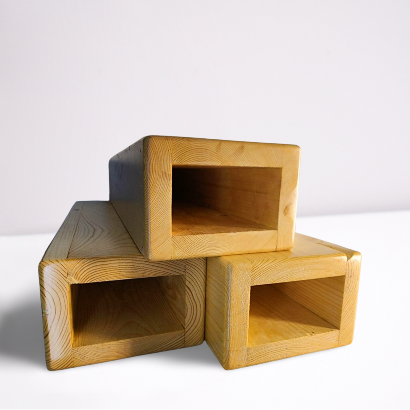 Three (3) STUNNING 18 Inch Tall Natural Floor Vases Reclaimed Real Wood Hand Made Perfect for Dried Floral Arrangements **FREE SHIPPING**