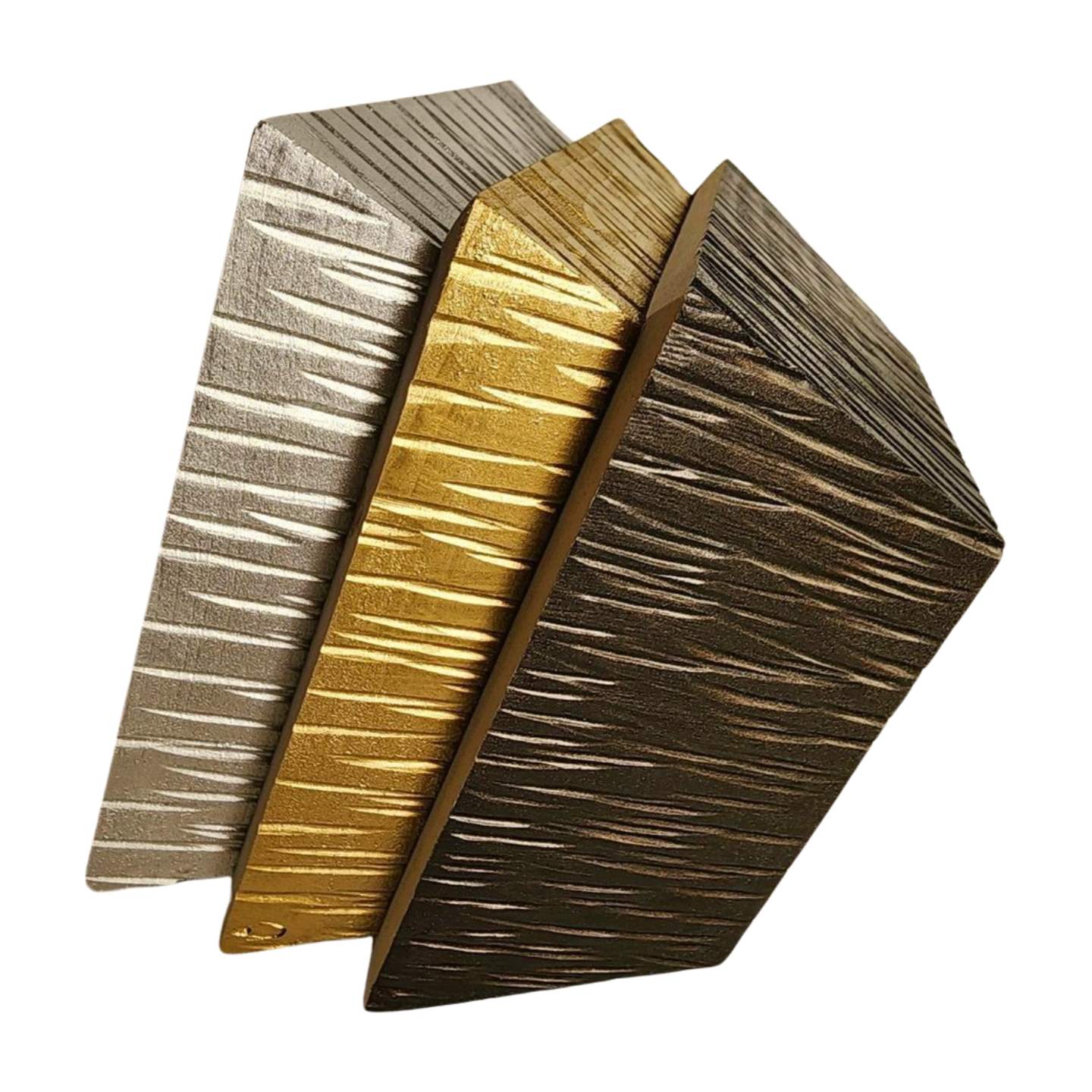 Square Wood Stacking Bowls Silver, Gold & Oil Rubbed Bronze Set Of (3) Three **FREE SHIPPING**