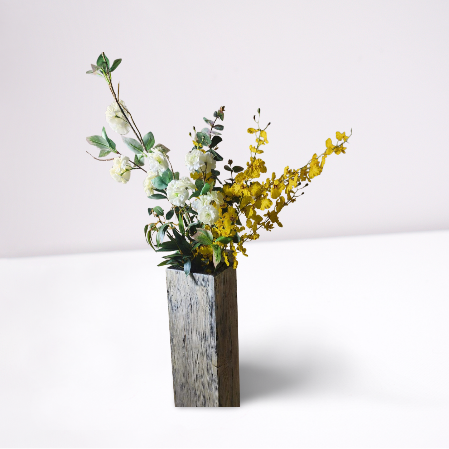 24 inch Tall Raised Grain Weathered Wood Floor Vase Set of (2) TWO *FREE SHIPPING*